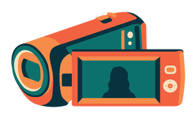 Colorful clipart of camcorder